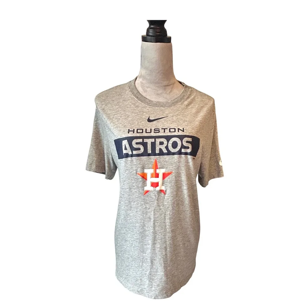 Nike Houston Astros MLB Dri-FIT T-Shirt Baseball‎ Tee Gray Medium
